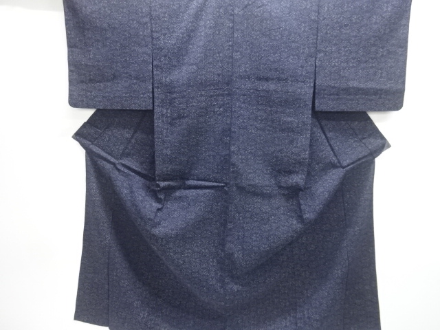 JAPANESE KIMONO / ANTIQUE HITOE KIMONO / TAISHO ROMAN STYLE / SILK / MAWATA OJIYA TSUMUGI / WOVEN ABSTRACT PATTERN